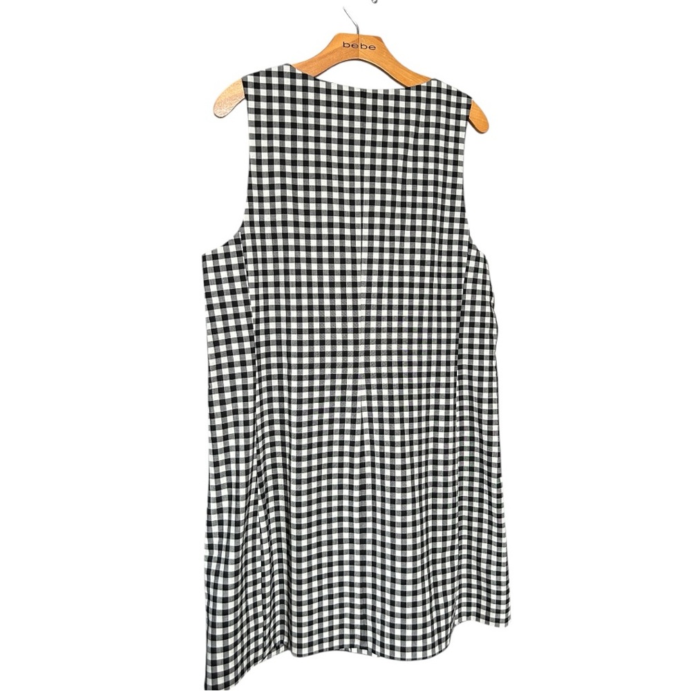 NWT Madewell Gingham V-Neck Wool Blend Vest Minidress Size 16 Black/White - Picture 5 of 9